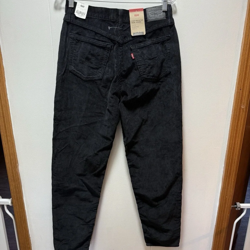 Levi's Corduroy Jeans Womens Size 29x30 Black‎ High Waisted Mom NEW WITH TAGS